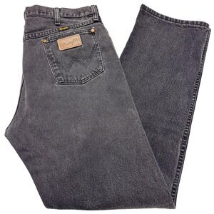 Wrangler 13MWZWA Jeans Mens 35x33 Gray Cowboy Cut Rodeo Western Denim Workwear
